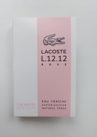 Продам новую женскую туалетную воду Lacoste L.12.12 Rose Eau Fraiche (пробник 1.. . фото 3