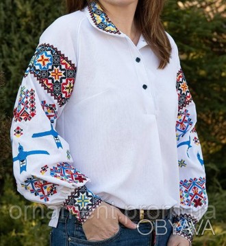 
Вишиванка жіноча — патріотична українська сорочка, виготовлена з натурального л. . фото 1