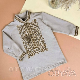 Вишиванка на хлопчика, Сорочка з асиметричною вишивкою двонитка 98