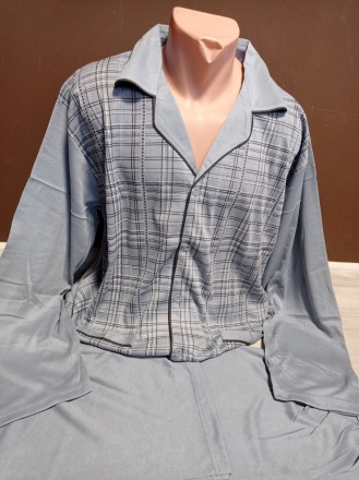 Пижама мужская на пуговицах Венгрия 50-62 размеры серая и голубая двойка кофта с. . фото 3