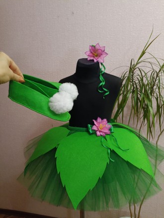 Карнавальний костюм лісова фея Лінь Дінь. Для дівчаток 4-6 років в садочок на св. . фото 2