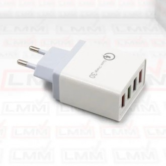 
Сетевое зарядное устройство D22 белый на 4 USB с поддержкой QC 3.0, Fast Charge. . фото 2