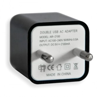 
Переходник адаптер AR-2100 это компактное зарядное устройство с 2 портами USB (. . фото 3
