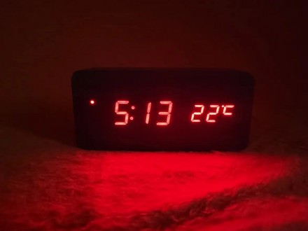 
Настольные LED часы с красной подсветкой VST-862 red, электронные часы с будиль. . фото 7
