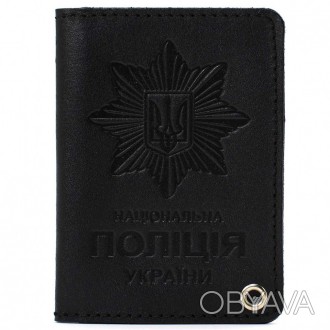 Поліція України Limary lim-3990GA чорна Компактна шкіряна обкладинка для посвідч. . фото 1