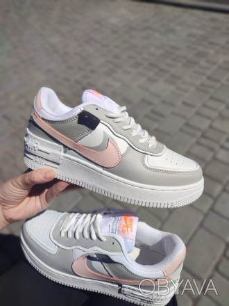 Новинка! Жіночі Кросівки Nike Air Force 1 Shadow White Grey Pink

Розміри: 36 . . фото 1