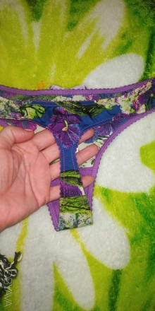 Гарненькі трусики стрінги фіолетові з принтом р.S MIDUO. . фото 4