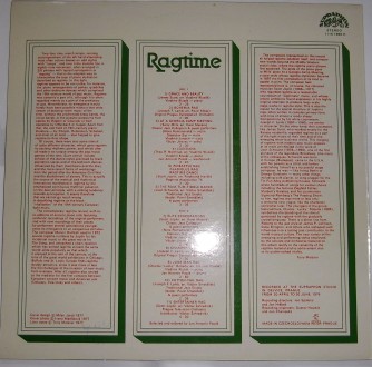 Ragtime Supraphon 1115 1965 Czechoslovakia 1976 (Vinyl, LP, Album) Винил, винило. . фото 3