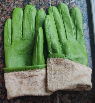 Кожаные перчатки с плюшевой подкладкой Pai Ong, ширина-8.5см, длина-24см, средни. . фото 11