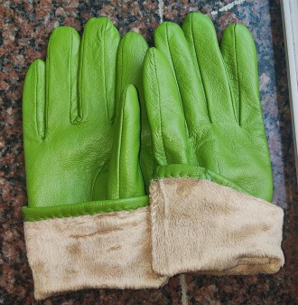 Кожаные перчатки с плюшевой подкладкой Pai Ong, ширина-8.5см, длина-24см, средни. . фото 10