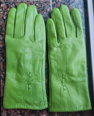 Кожаные перчатки с плюшевой подкладкой Pai Ong, ширина-8.5см, длина-24см, средни. . фото 5