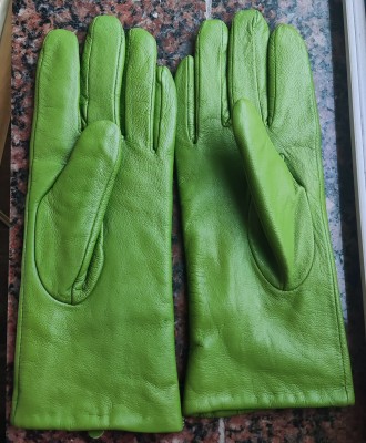 Кожаные перчатки с плюшевой подкладкой Pai Ong, ширина-8.5см, длина-24см, средни. . фото 7