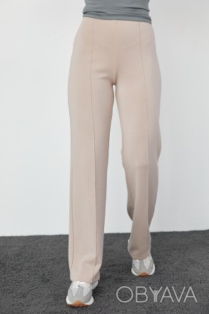 Трикотажные штаны прямого кроя - отличный выбор для женщин, ценящих комфорт и ст. . фото 1