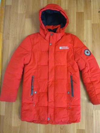 Куртка зимова на підлітка Weikeaosen, з капюшоном. Червоного кольору, дуже тепла. . фото 2