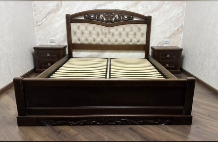 Пропонуємо двоспальне ліжко Артеміда з каретною стяжкою у сучасному класичному с. . фото 2