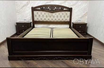 Пропонуємо двоспальне ліжко Артеміда з каретною стяжкою у сучасному класичному с. . фото 1
