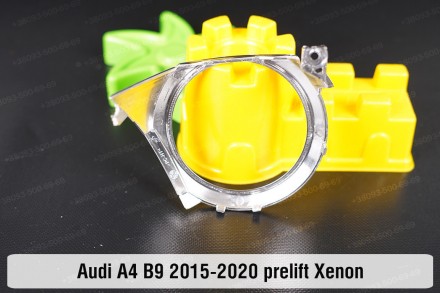 Хромована маска лінзи Audi A4 B9 Xenon (2015-2020) V покоління дорестайлінг ліва. . фото 3