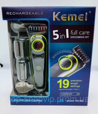 Машинка для стрижки волос Kemei KM-696, 5 в 1
Описание модели
Мощность 3W
5 смен. . фото 2