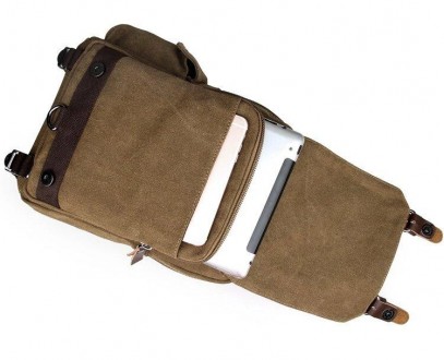 Світлий бежевий текстильний рюкзак слінг з однією шлейкою, лямкою, універсальний. . фото 5