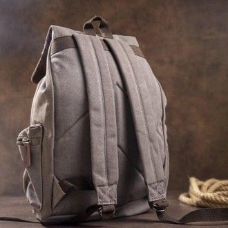 Тканинний, текстильний місткий сірий рюкзак повсякденний, дорожній, спортивний.
. . фото 3
