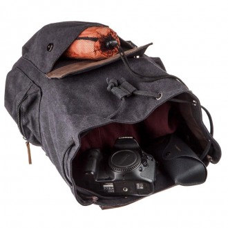 Тканинний, текстильний місткий чорний рюкзак повсякденний, дорожній, спортивний.. . фото 4