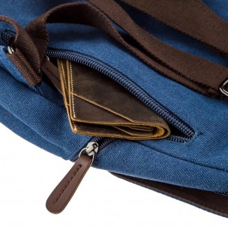 Синій жіночий текстильний рюкзак універсального розміру. Підійде на кожен день, . . фото 7