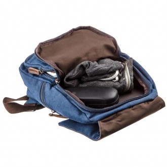 Синій жіночий текстильний рюкзак універсального розміру. Підійде на кожен день, . . фото 5