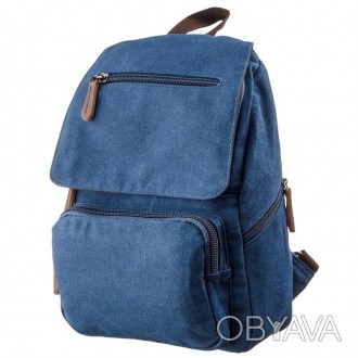 Синій жіночий текстильний рюкзак універсального розміру. Підійде на кожен день, . . фото 1