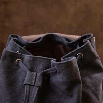 Стильний рюкзак тканинний, текстильний в темно-сірому кольорі.
Рюкзак місткий та. . фото 5