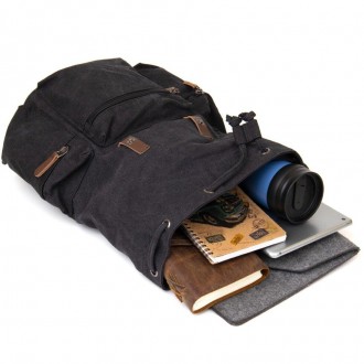Стильний рюкзак тканинний, текстильний в темно-сірому кольорі.
Рюкзак місткий та. . фото 6
