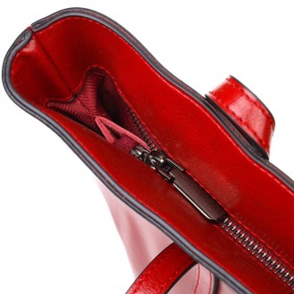 Велика жіноча шкіряна бордова сумка шопер, сумка з довгими ручками виготовлена з. . фото 9
