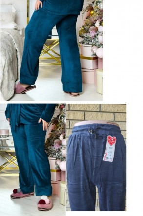 Спортивные велюровые штаны женские высокого качества больших и очень больших раз. . фото 2