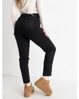 Зимние стрейчевые джинсы женские на легком флисе, есть большие размеры LANLANIEE. . фото 6