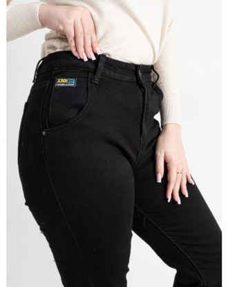Зимние стрейчевые джинсы женские на легком флисе, есть большие размеры LANLANIEE. . фото 7