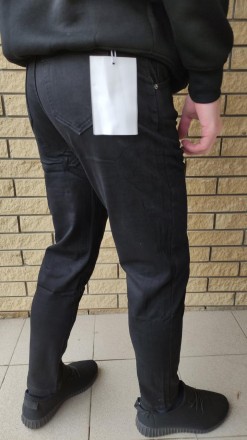 Зимние мужские джинсы на легком флисе стрейчевые LANLANIEE. Состав 75% полиэстер. . фото 7