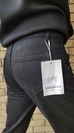 Зимние мужские джинсы на легком флисе стрейчевые LANLANIEE. Состав 75% полиэстер. . фото 9
