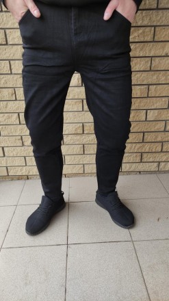 Зимние мужские джинсы на легком флисе стрейчевые LANLANIEE. Состав 75% полиэстер. . фото 5