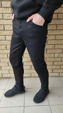 Зимние мужские джинсы на легком флисе стрейчевые LANLANIEE. Состав 75% полиэстер. . фото 6