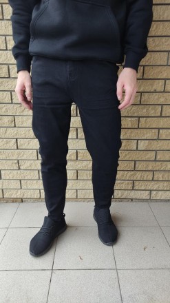 Зимние мужские джинсы на легком флисе стрейчевые LANLANIEE. Состав 75% полиэстер. . фото 6
