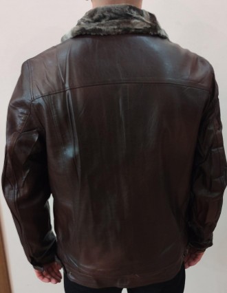 Дубленка, куртка мужская зимняя коричневая из экокожи на меху, есть большие разм. . фото 5