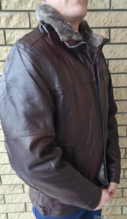 Дубленка, куртка мужская зимняя коричневая из экокожи на меху, есть большие разм. . фото 4