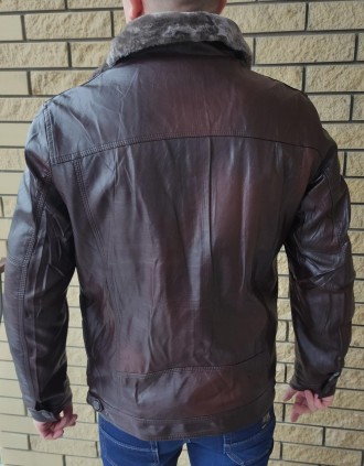 Дубленка, куртка мужская зимняя коричневая из экокожи на меху, есть большие разм. . фото 7