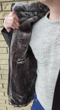 Дубленка, куртка мужская зимняя коричневая из экокожи на меху, есть большие разм. . фото 11