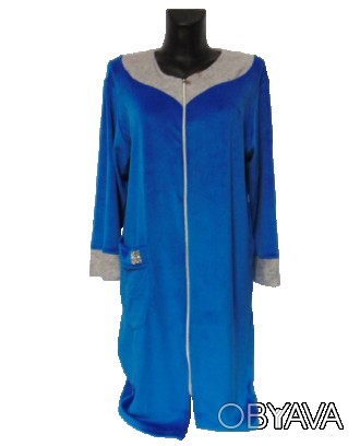 Женский велюровый халат 
Халат имеет накладной карман
Халат имеет качественную з. . фото 1
