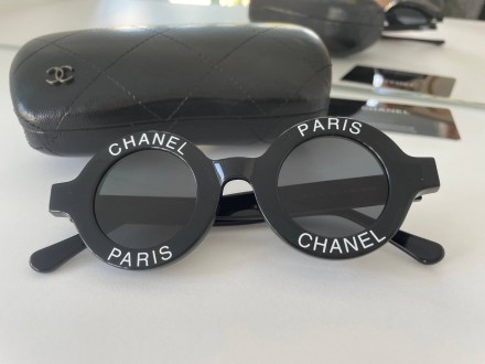 Сонцезахисні окуляри Chanel круглі (Шанель), чорного та білого кольору, люксопти. . фото 2