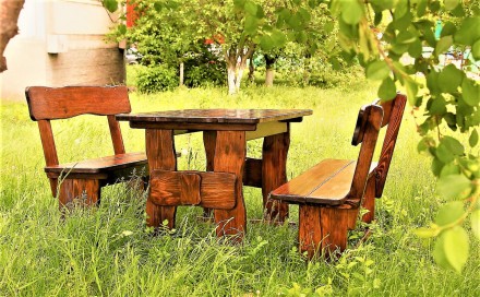  ✅ Садовая мебель под старину из массива дерева Furniture set - 04, набор мебели. . фото 7