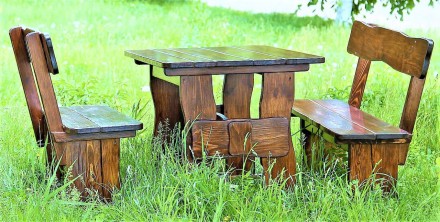  ✅ Садовая мебель под старину из массива дерева Furniture set - 04, набор мебели. . фото 8