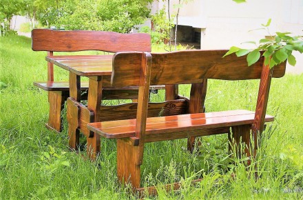  ✅ Садовая мебель под старину из массива дерева Furniture set - 04, набор мебели. . фото 2