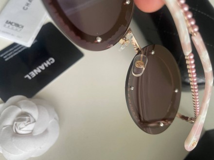Нереально красиві сонцезахисні окуляри Chanel (Шанель), рожевого кольору, зеркал. . фото 7