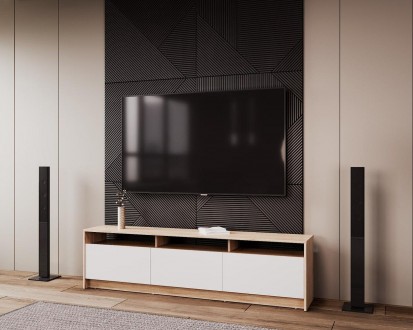 Стенка в гостинную Doros U3 Дуб Сонома Белый ДСП 180х33х48 (41510019). Киев. фото 1